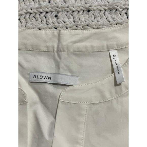 BLDWN Kai Long Sleeve 100% Cotton Blouse Top Women Medium 26W0121002 Optic White - Picture 2 of 8
